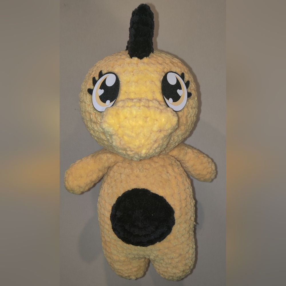 Crochet Hufflepuff Dinosaur With Heart Felt Eyes